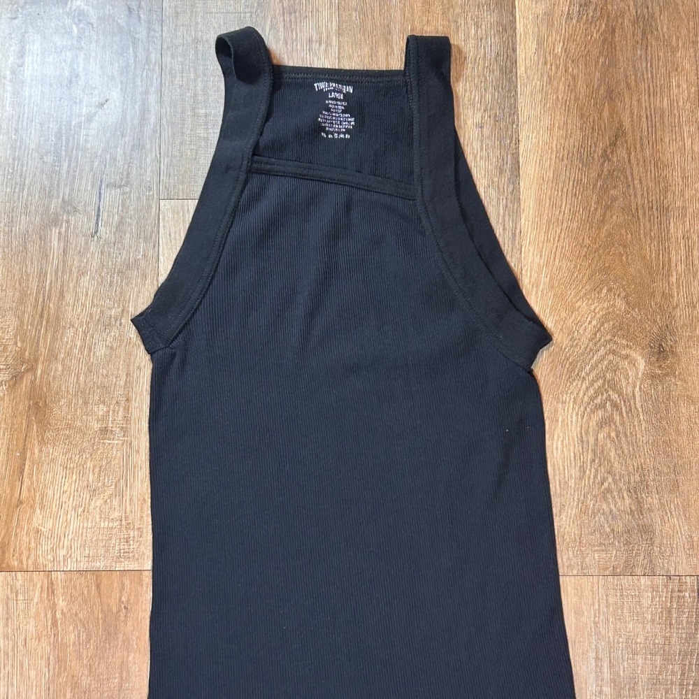 True Religion Y2K 50 cent G-unit style Mens Ribbed Tank Top Square Neck Large